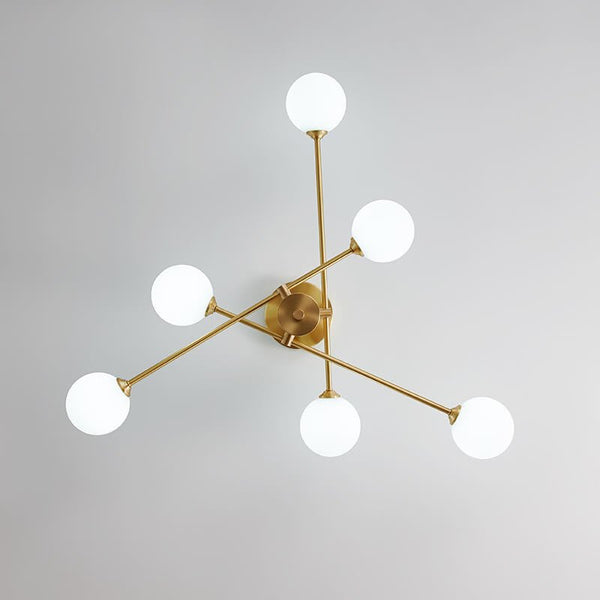 Mid Century Modern 6 - Light Glass Globe Ceiling Light - Yiilighting