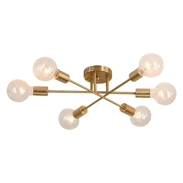 Mid - century Modern 6 - Light Metal Radial Sputnik Ceiling Light - Yiilighting