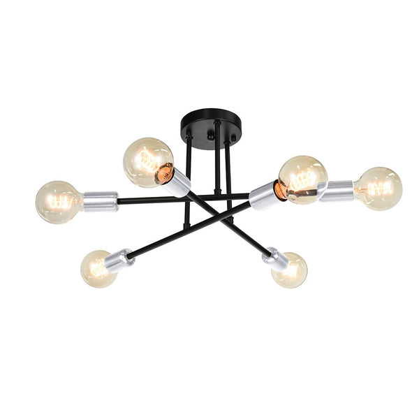 Mid - century Modern 6 - Light Metal Radial Sputnik Ceiling Light - Yiilighting