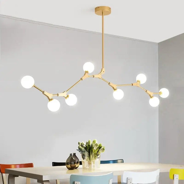 Mid - Century Modern 8 Light Branching Linear Chandelier - Yiilighting