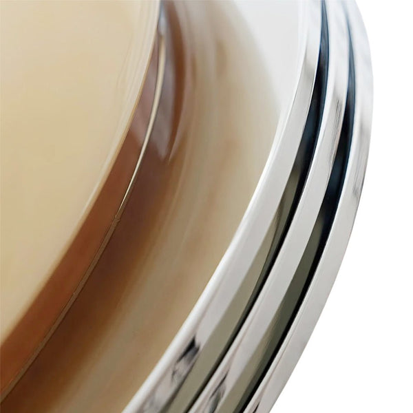 Mid - Century Modern LED Round Bowl Glass Chrome Ceiling Light - Yiilighting