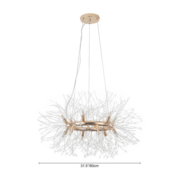 Mid - century Modern Round Firework Dandelion Chandelier - Yiilighting