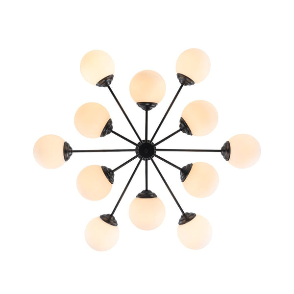 Mid - Century Modern Sputnik Opal Globe Chandelier - Yiilighting