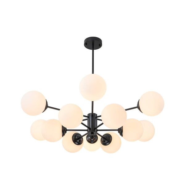 Mid - Century Modern Sputnik Opal Globe Chandelier - Yiilighting
