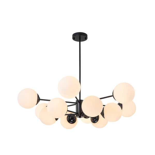 Mid - Century Modern Sputnik Opal Globe Chandelier - Yiilighting