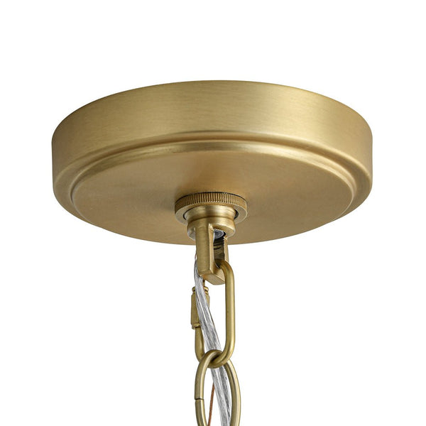 Mid-Century Ripple Glass Globe Pendant Light | Brushed Brass - Yiilighting