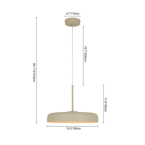 Minimalist 1 - Light Downward Shallow Pan - Shaped LED Pendant - Yiilighting