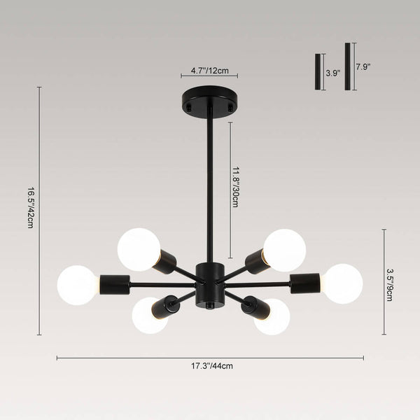 Minimalist 6 - Light Sputnik Chandelier - Yiilighting