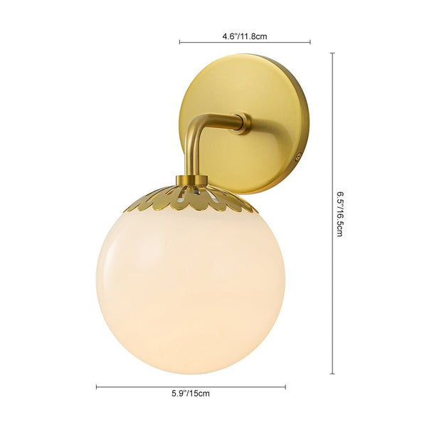 Minimalist Opal Glass Globe Wall Sconce - Yiilighting