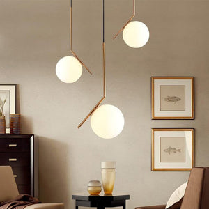 Modern 1 Light Globe Opal Glass Pendant Light - Yiilighting