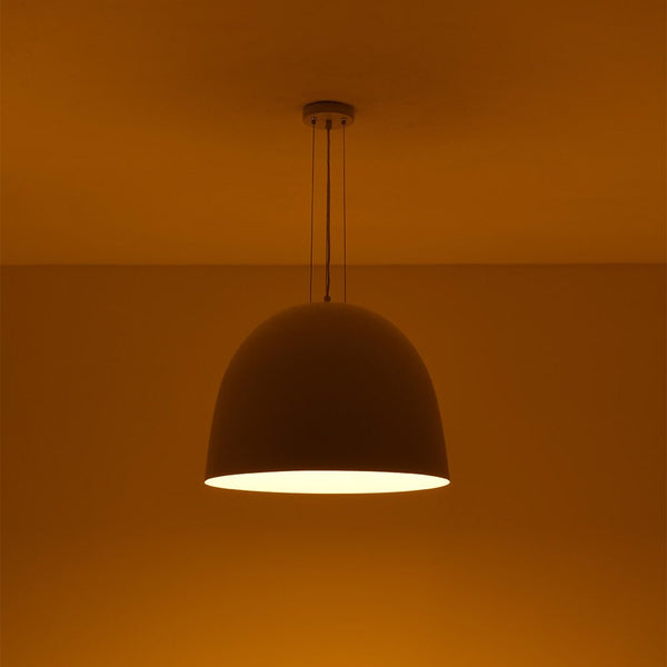 Modern 1 - Light Matte White Dome Metal Pendant - Yiilighting