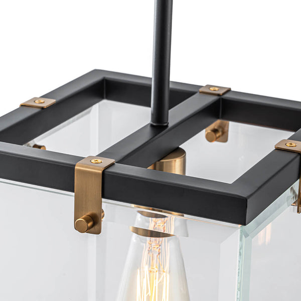 Modern 1 - Light Square Clear Glass Pendant Light - Yiilighting