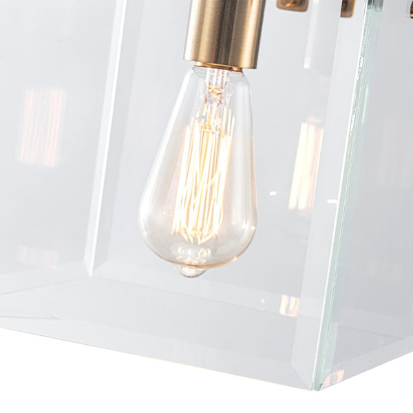 Modern 1 - Light Square Clear Glass Pendant Light - Yiilighting