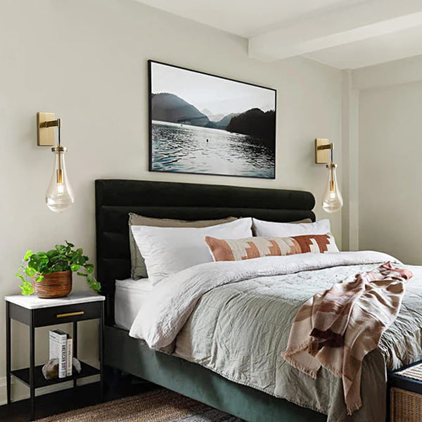 Modern 1 - Light Water - Drop Clear Glass Metal Wall Sconce - Yiilighting