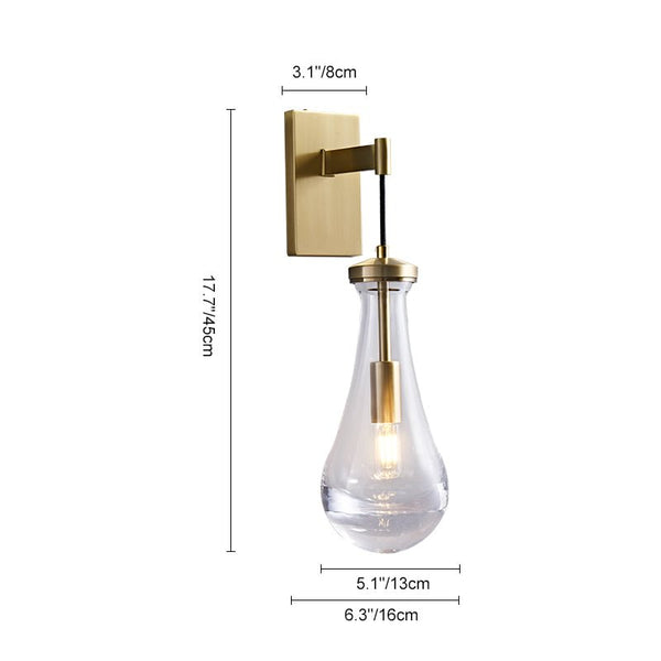 Modern 1 - Light Water - Drop Clear Glass Metal Wall Sconce - Yiilighting