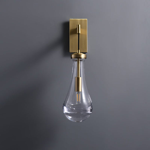 Modern 1 - Light Water - Drop Clear Glass Metal Wall Sconce - Yiilighting