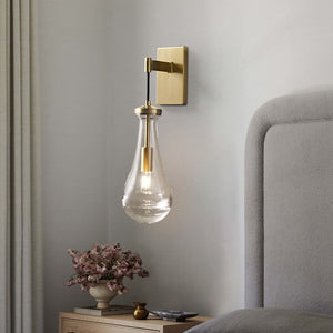 Modern 1 - Light Water - Drop Clear Glass Metal Wall Sconce - Yiilighting