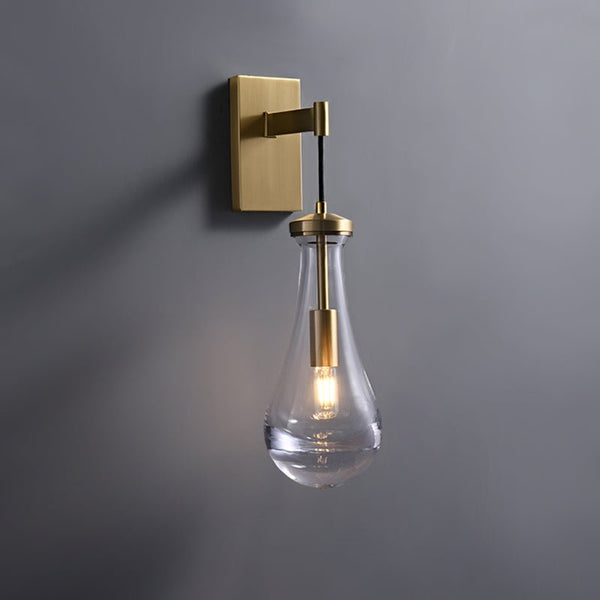 Modern 1 - Light Water - Drop Clear Glass Metal Wall Sconce - Yiilighting