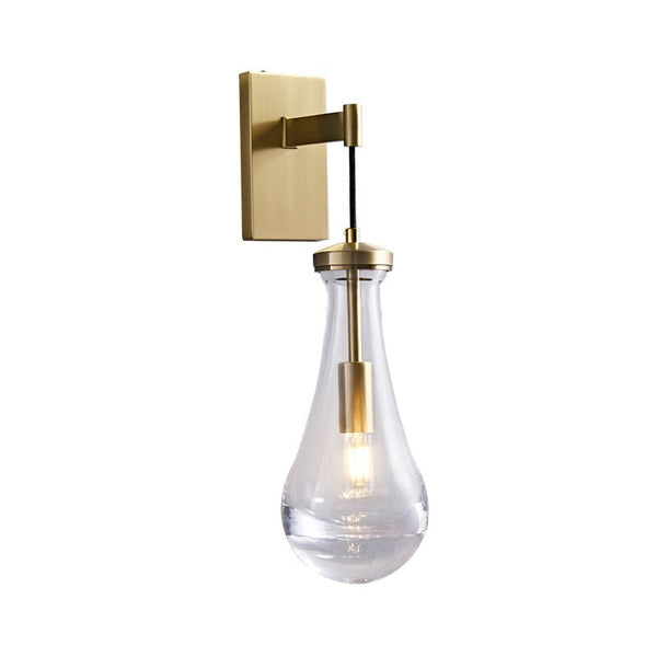 Modern 1 - Light Water - Drop Clear Glass Metal Wall Sconce - Yiilighting