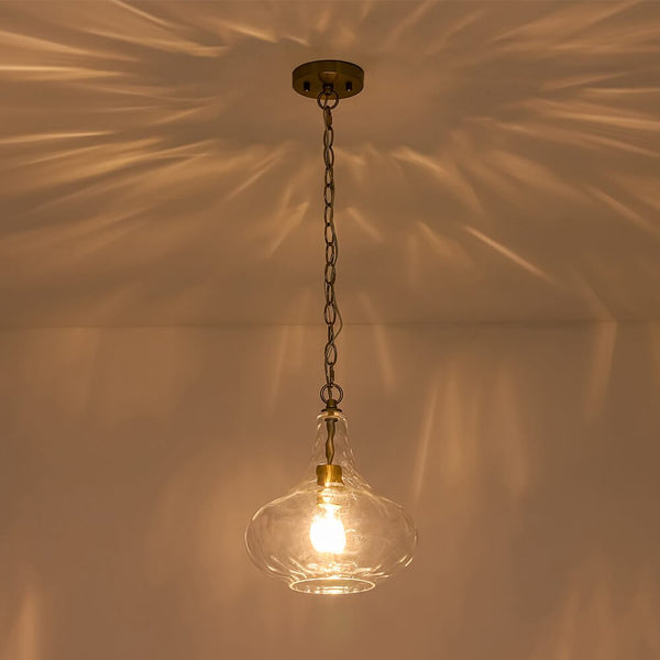 Modern 1 - Light Water Pattern Clear Glass Pendant - Yiilighting