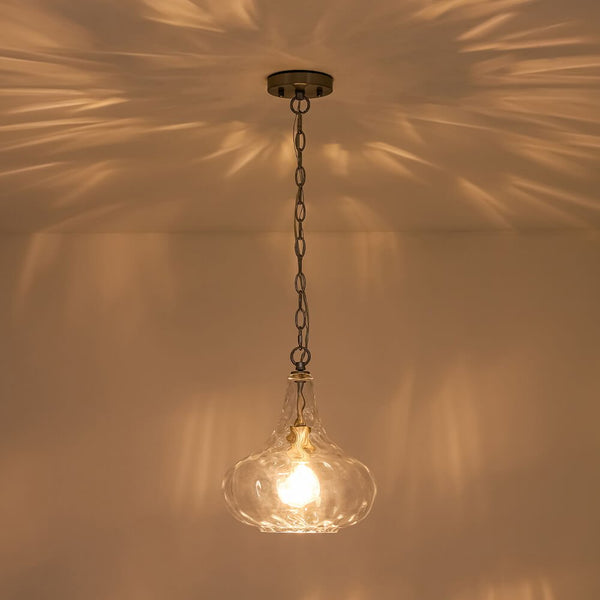 Modern 1 - Light Water Pattern Clear Glass Pendant - Yiilighting