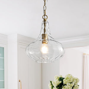 Modern 1 - Light Water Pattern Clear Glass Pendant - Yiilighting