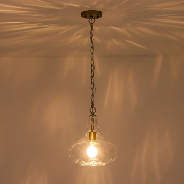 Modern 1 - Light Water Pattern Clear Glass Pendant - Yiilighting