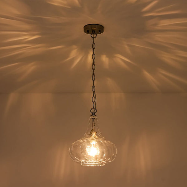 Modern 1 - Light Water Pattern Clear Glass Pendant - Yiilighting