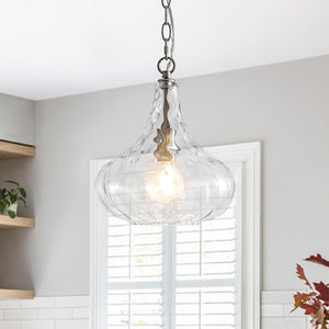 Modern 1 - Light Water Pattern Clear Glass Pendant - Yiilighting