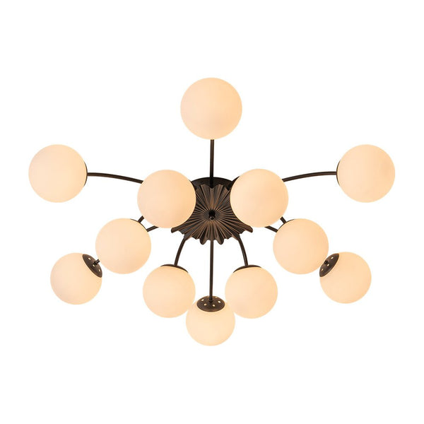 Modern 12 - Light Opal Glass Globe Chandelier - Yiilighting