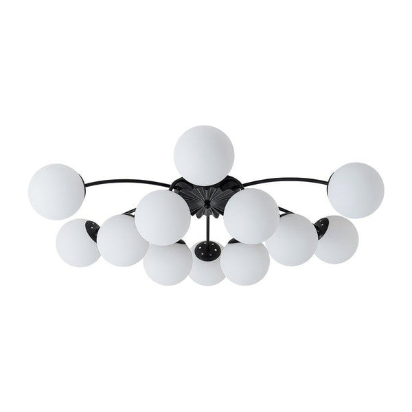 Modern 12 - Light Opal Glass Globe Chandelier - Yiilighting