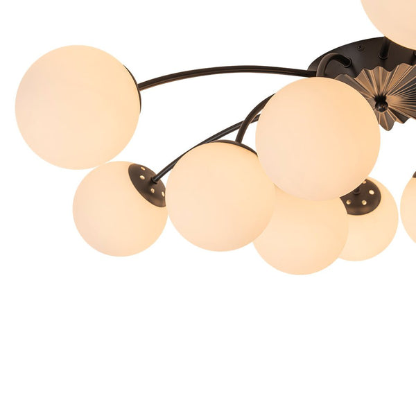 Modern 12 - Light Opal Glass Globe Chandelier - Yiilighting