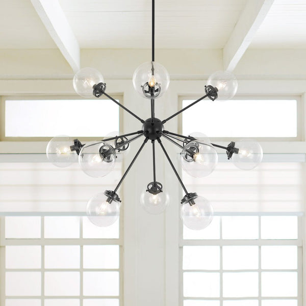 Modern 12 - Light Sputnik Glass Sphere Chandelier - Yiilighting