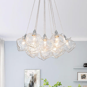 Modern 13 - Light Chrome Ice Cube Glass Chandelier - Yiilighting