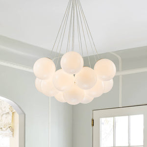 Modern 13 - Light Cluster Glass Bubble Chandelier - Yiilighting