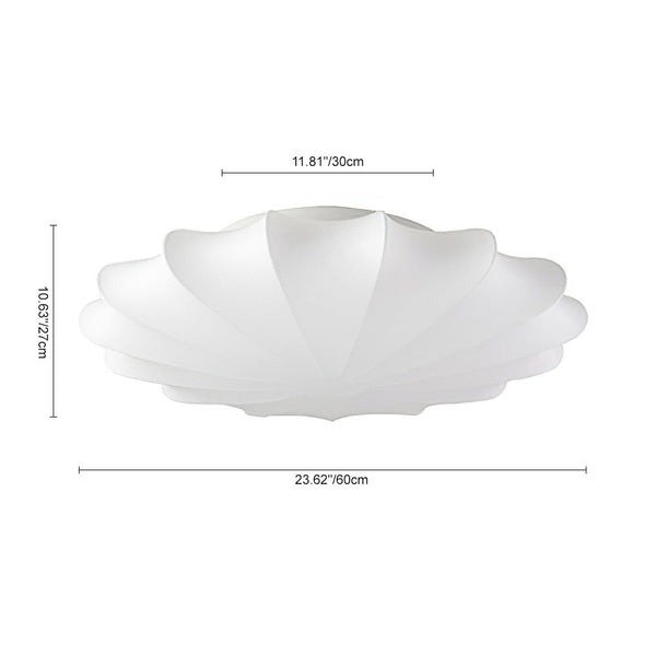 Modern 1/3 - Light Soft White Silk Flush Mount Ceiling Lamp - Yiilighting