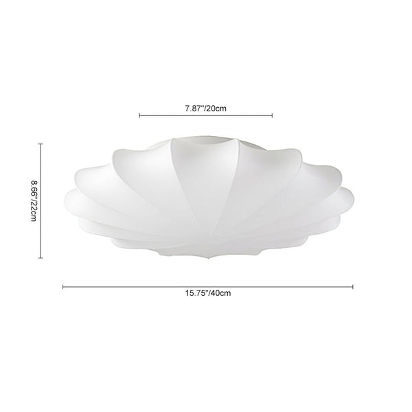 Modern 1/3 - Light Soft White Silk Flush Mount Ceiling Lamp - Yiilighting