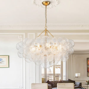 Modern 15 - Light Cluster Water Ripple Glass Bubble Chandelier - Yiilighting