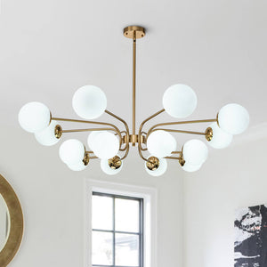 Modern 16 - Light Glass Globe Sputnik Chandelier - Yiilighting