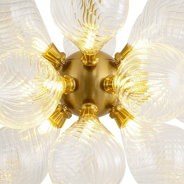 Modern 18 - Light Clear Stripe Glass Bubble Cluster Chandelier - Yiilighting