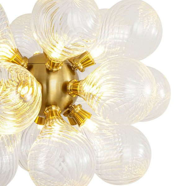 Modern 18 - Light Clear Stripe Glass Bubble Cluster Chandelier - Yiilighting