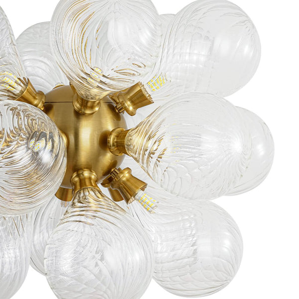 Modern 18 - Light Clear Stripe Glass Bubble Cluster Chandelier - Yiilighting