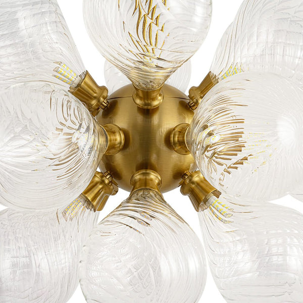 Modern 18 - Light Clear Stripe Glass Bubble Cluster Chandelier - Yiilighting