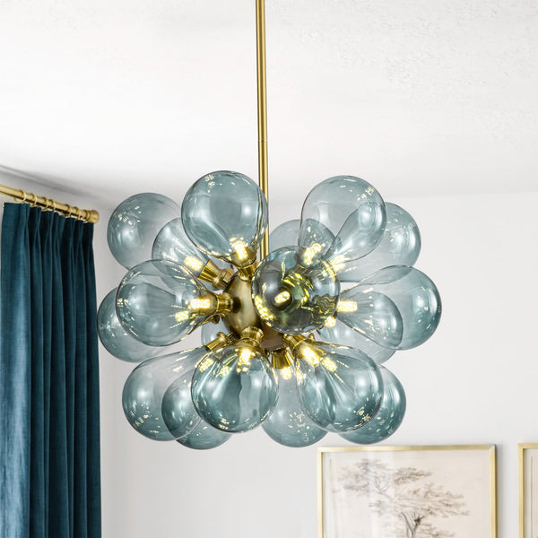 Modern 18-Light Glass Bubble Cluster Chandelier - Yiilighting