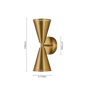Modern 2 - Light Brushed Brass Double - Conical Wall Sconce - Yiilighting