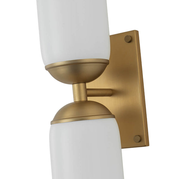 Modern 2 - Light Cylindrical Opal White Glass Vanity Wall Sconce - Yiilighting