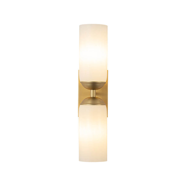 Modern 2 - Light Cylindrical Opal White Glass Vanity Wall Sconce - Yiilighting