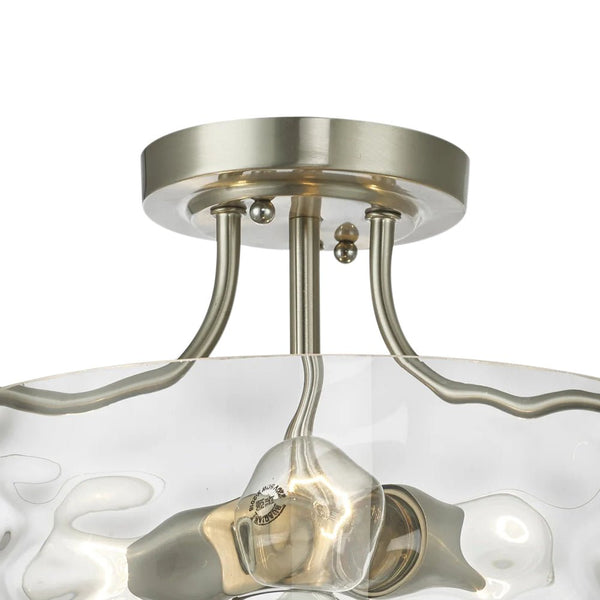 Modern 2 - Light Glass Hammer Drum Semi Flush Mount - Yiilighting