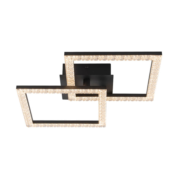 Modern 2 - Light Square LED Semi - Flush Ceiling Light - Yiilighting