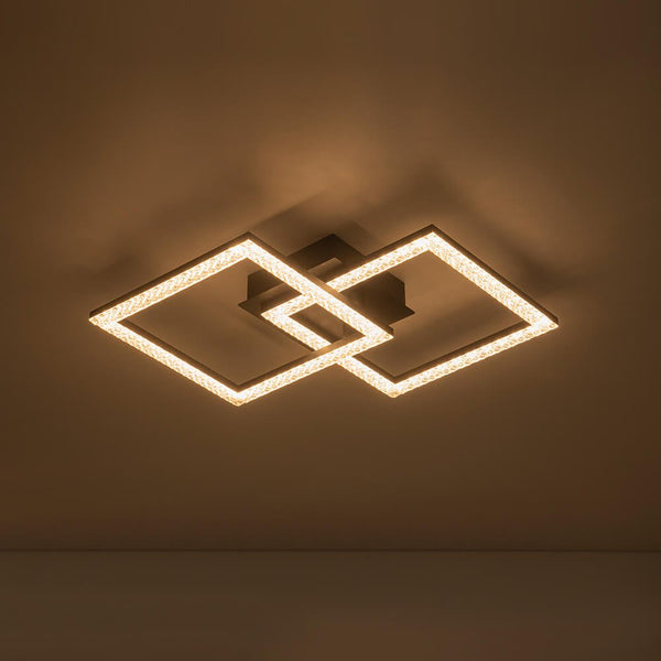 Modern 2 - Light Square LED Semi - Flush Ceiling Light - Yiilighting